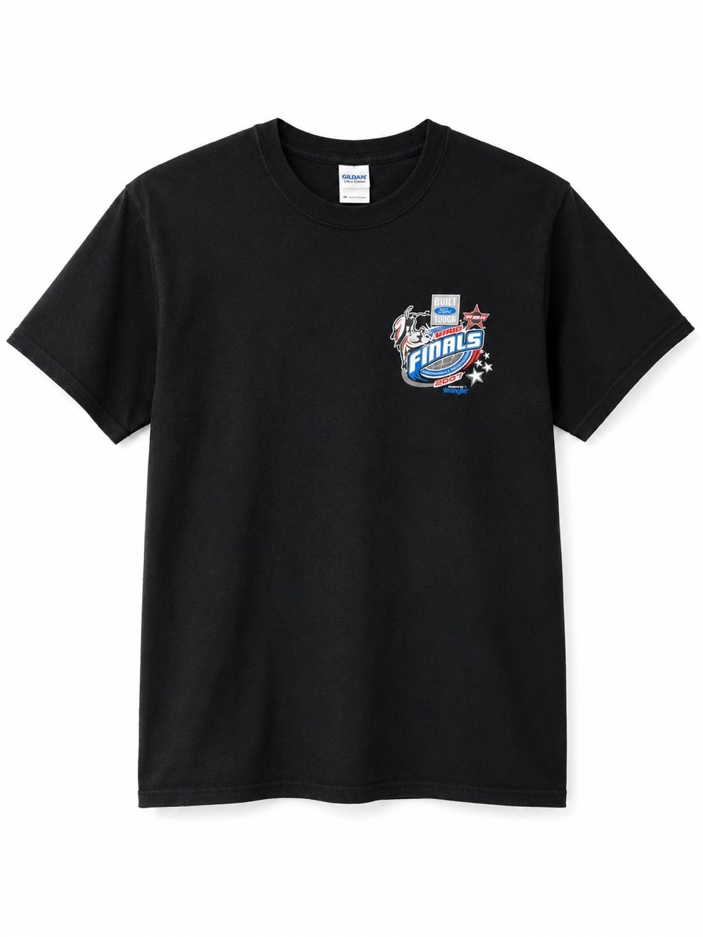 Gildan Black Tee with Multicolor 'Finals' Chest Graphic